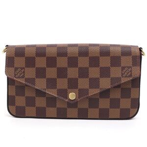 Louis Vuitton Pochette Felicie Damier 2way Chain Wallet Shoulder Bag